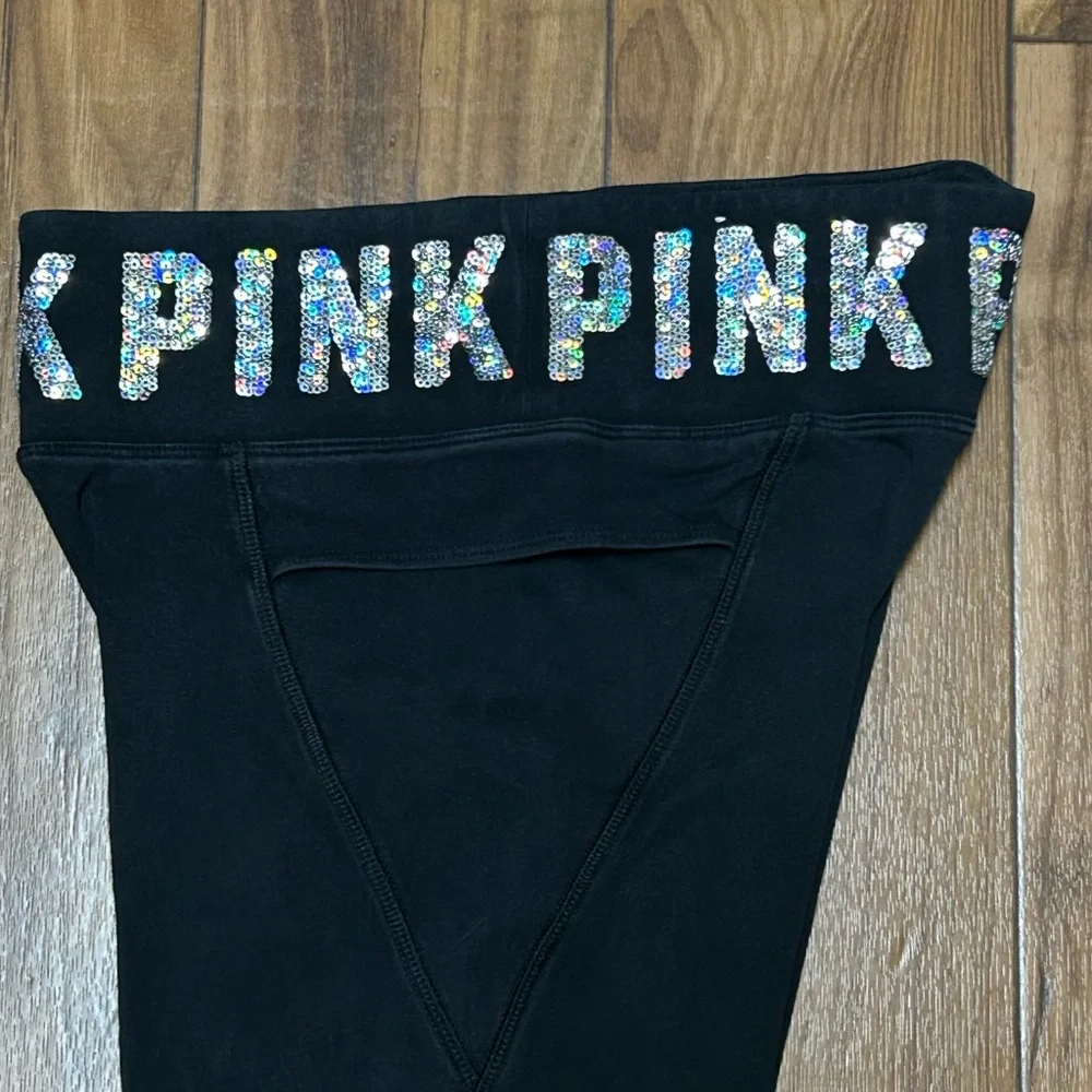 PINK VS TROPICAL HIBISCUS FLORAL BLING LEGGINGS
